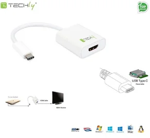 Techly Kabel USB USB-C na HDMI Biały 020409 - Kable USB - miniaturka - grafika 5