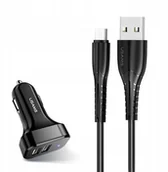 Ładowarki do telefonów - Usams Ład. sam. 2xUSB C13 2,1A Usb-c czarny - miniaturka - grafika 1