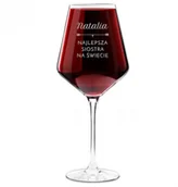 Kieliszki - Murrano Kieliszek z grawerem dla siostry najlepsza siostra na świecie SKI-AG-030 - miniaturka - grafika 1