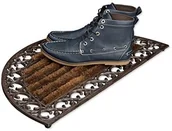 Wycieraczki - Relaxdays Relaxdays podłogowa z żeliwa szczotki w 5 wzorach wycieraczka w stylu secesyjnym ABS wycierania pasuje do stylu wiejskiego domu wykonana z wytrzymałego Metal powlekany proszkowo na buty z antypoślizgo (10020114_469) - miniaturka - grafika 1