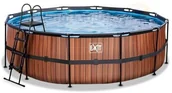 Baseny ogrodowe - Exit Basen Wood 450 x 122cm drabinka + pompa wysoki 30.22.15.10 - miniaturka - grafika 1