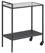 Wózki serwisowe - AC Design Furniture jörna wózek do serwowania, szkło, czarna, 30 x 60 x 75 cm 72130 - miniaturka - grafika 1