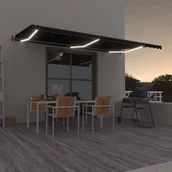 Markizy - VidaXL Lumarko Automatycznie zwijana markiza, LED i czujnik wiatru, 600x350 cm 3069052 VidaXL - miniaturka - grafika 1