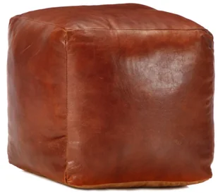 vidaXL vidaXL Puf, brąz tan, 40x40x40 cm, prawdziwa kozia skóra - Pufy i podnóżki - miniaturka - grafika 2