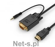 Gembird KABEL HDMI(M)->VGA+AUDIO 3M - Kable komputerowe i do monitorów - miniaturka - grafika 2