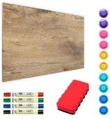 Tablice i flipcharty - Allboards Tablica magnetyczna metalowa DREWNO DESKA DREWNIANA 90x60cm MetalBoards blacha z nadrukiem na wszystkie rodzaje magnesów + zestaw akcesoriów GRATIS MB96_00029 - miniaturka - grafika 1