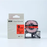 Taśmy do drukarek barwiące - Epson LTS9RW, 9mm x 5m, czerwony druk / biały podkład, taśma zamiennik - miniaturka - grafika 1