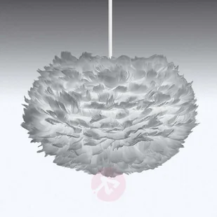 Vita Copenhagen Lampa wisząca Eos medium, jasnoszara, z piór - Lampy sufitowe - miniaturka - grafika 3