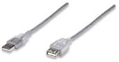 Kable USB - Manhattan Kabel USB USB 2.0 A-A M/F 1,8m srebrny KKMHKUEU0010 - miniaturka - grafika 1
