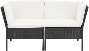 vidaXL 6-cz. zestaw mebli do ogrodu, z poduszkami, polirattan, czarny - Meble ogrodowe - miniaturka - grafika 5