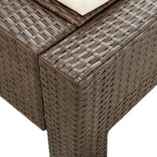 vidaXL 2-osobowy leżak z poduszką, brązowy, polirattanowy - Leżaki ogrodowe - miniaturka - grafika 8