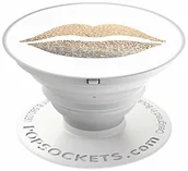 Uchwyty samochodowe do telefonów - PopSockets PopSockets PopGrip  [niewymienny] wyciągany cokół i uchwyt do smartfonów i tabletów  złote Lips 707073 - miniaturka - grafika 1