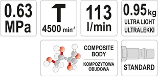 YATO MŁOTEK PNEUMATYCZNY KOMPOZYTOWA OBUDOWA YT-09904 - Młotki - miniaturka - grafika 4