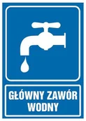 Akcesoria do bram - Znak informacyjny GŁÓWNY ZAWÓR WODNY - miniaturka - grafika 1