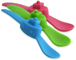 oogaa oogaa Green Boat silikonowa łyżeczka do karmienia - Sztućce dla dzieci - miniaturka - grafika 3