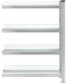 Regały biurowe - AJ Regał moduł dodatkowy z 4 półkami z siatki 1576x900x400 mm 216512 - miniaturka - grafika 1