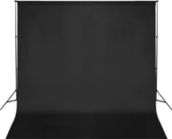 Akcesoria fotograficzne - vidaXL System zawieszenia tła z czarnym tłem 600 x 300 cm 160061 - miniaturka - grafika 1