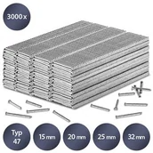 Akcesoria do elektronarzędzi - TROTEC Zestaw gwoździ do zszywacza rodzaj 47, długość 15-32 mm (3000 sztuk) - miniaturka - grafika 1