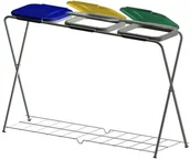 Kosze na śmieci - Stojak potrójny z kratką - miniaturka - grafika 1