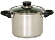 Rondle - Krüger Karl  garnek do mięsa, Denver, rondel z pokrywą szklaną, wykonana ze stali nierdzewnej, do wyboru różne rozmiary, srebro, 16 cm 101016 DE - miniaturka - grafika 1