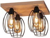 Lampy sufitowe - Britop Lampa sufitowa Beevly, drewno i metal, 4-punktowa - miniaturka - grafika 1