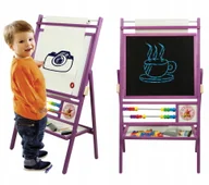 Tablice dla dzieci - 3ToysM Duża obrotowa tablica magnetyczna kredowa fiolet TPF TPF - miniaturka - grafika 1