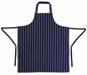 Fartuchy i rękawice kuchenne - Whites Chefs Clothing Biały kucharz odzież A530 biały rzeźnik fartuch, granatowy w paski A530 - miniaturka - grafika 1
