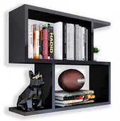 Półki do salonu - Czarna Półka Ścienna W Stylu Industrialnym B4-E53 - miniaturka - grafika 1