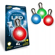 Odblaski i adresówki - Zawieszka silikonowa Led 2,0x3,1x5,5cm czerwona - miniaturka - grafika 1