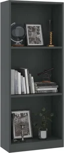 vidaXL vidaXL 3-poziomowy regał na książki, szary, 40x24x108 cm, płyta - Regały - miniaturka - grafika 3