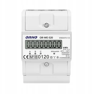 Orno 3-fazowy licznik energii elektrycznej, 80A, MID, 3 moduły, DIN TH-35mm OR-WE-520 - Liczniki energii elektrycznej - miniaturka - grafika 2