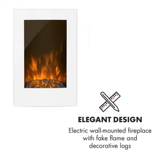 Klarstein Lausanne Vertical 2000W biały FP1-Lausanne-Vert-WH - Kominki elektryczne - miniaturka - grafika 3