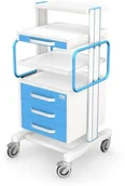 Meble i wyposażenie gabinetów medycznych - Ztm Tech-med AR120-2 stolik-wózek z 4 blatami pod aparaty medyczne i szufladami AR120-2 (AP2-04-BS(KLAW)PS(3)-50-120-W-0000) - miniaturka - grafika 1