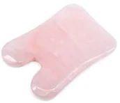 Rollery do masażu - Kwarcowy przyrząd do scrapingu - profesjonalny skrobak do masażu Gua Sha z różowego kwarcu - prostokąt z wycięciem (ARQ25) 0251020 - miniaturka - grafika 1