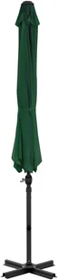 vidaXL Parasol wiszący z aluminiowym słupkiem, 300 cm, zielony - Parasole ogrodowe - miniaturka - grafika 4