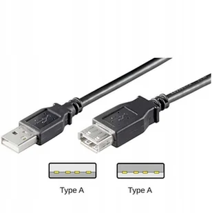 Wentronic USB Cable (A-wtyczka na gniazdo A) Czarny 0,6 m 4040849686252 - Kable USB - miniaturka - grafika 3