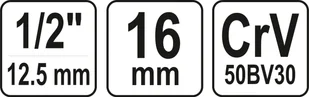 Yato NASADKA SPLINE 1/2"" 16MM 38MM YT-14828 - Klucze i nasadki - miniaturka - grafika 3