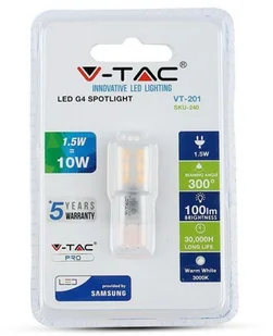 V-TAC Żarówka LED SAMSUNG CHIP 1.5W G4 VT-201 6400K 100lm - Żarówki LED - miniaturka - grafika 4