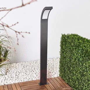 LAMPENWELT.COM Juvia szaro-grafitowy słupek ogr LED, aluminium - Lampy ogrodowe - miniaturka - grafika 2