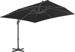 vidaXL Parasol wiszący z aluminiowym słupkiem, 300x300 cm, antracytowy - Parasole ogrodowe - miniaturka - grafika 4