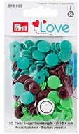 Akcesoria i części do maszyn do szycia - Prym 393005 Love przycisk Color KST 12,4 mm zielony/jasnozielony/brązowy, poliester, 12,4 m - miniaturka - grafika 1