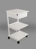 Meble i wyposażenie gabinetów medycznych - Juventas Stolik pod aparaturę metalowy III półki + szuflada SM III SZ - miniaturka - grafika 1