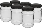 Pojemniki kuchenne - Browin Słoik 250 ml fi66/4 zakrętka czarna - 6szt - miniaturka - grafika 1
