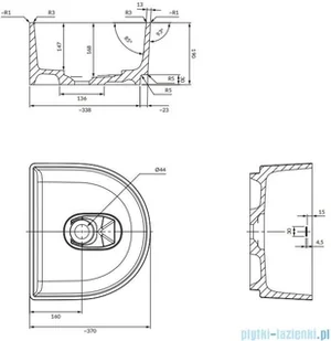 Omnires Cadence umywalka nablatowa 42x37 cm biały mat CADENCE420BM | - Umywalki Omnires Cadence umywalka nablatowa 42x37 cm biały mat CADENCE420BM | - Umywalki - miniaturka - grafika 2