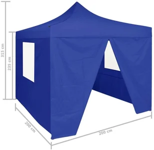 vidaXL Profesjonalny, składany namiot imprezowy, 4 ściany, 2x2 m, stal - Pawilony ogrodowe - miniaturka - grafika 12