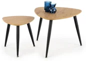 Ławy i stoliki kawowe - Halmar Zestaw stolików kawowych Nicea 2 dąb złoty/czarny HM-N21-109 - miniaturka - grafika 1