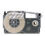 Papier do drukarek - Casio Taśma zamiennik XR-24X1, 24mm x 8m, czarny druk / przezroczysty podkład - miniaturka - grafika 1