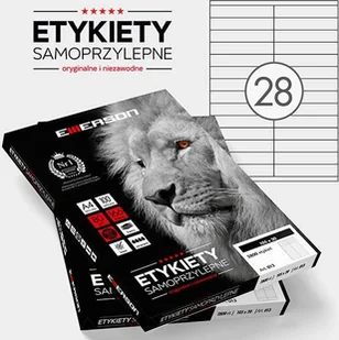 Emerson Etykiety samoprzylepne A4 nr 13, wymiary 20 x 105 mm, opakowanie 100 arkuszy po 28 etykiet - Etykiety samoprzylepne i bloki etykiet - miniaturka - grafika 2