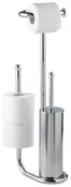 Akcesoria do wc - Wenko Universalo Chrom 18730100 stojący zestaw toaletowy, chrom, z uchwytem za zapasową rolkę papieru, stal, chrom, 23 x 62,5 x 20 cm 18730100 - miniaturka - grafika 1