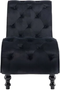 vidaXL Szezlong, czarny, tapicerowany aksamitem - Szezlongi - miniaturka - grafika 4